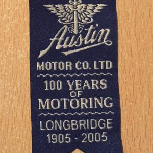 Austin Motor Company centenary cloth badge